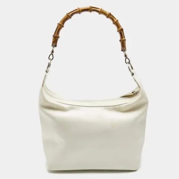 Gucci Bamboo Handle Nylon/Leather Vintage Shoulder Bag - Picture 1 of 10